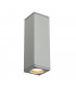 Up Down Square Flush Box Wall Light, Silver-Grey Gu10, IP44
