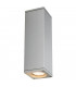 Up Down Square Flush Box Wall Light, Silver-Grey Gu10, IP44