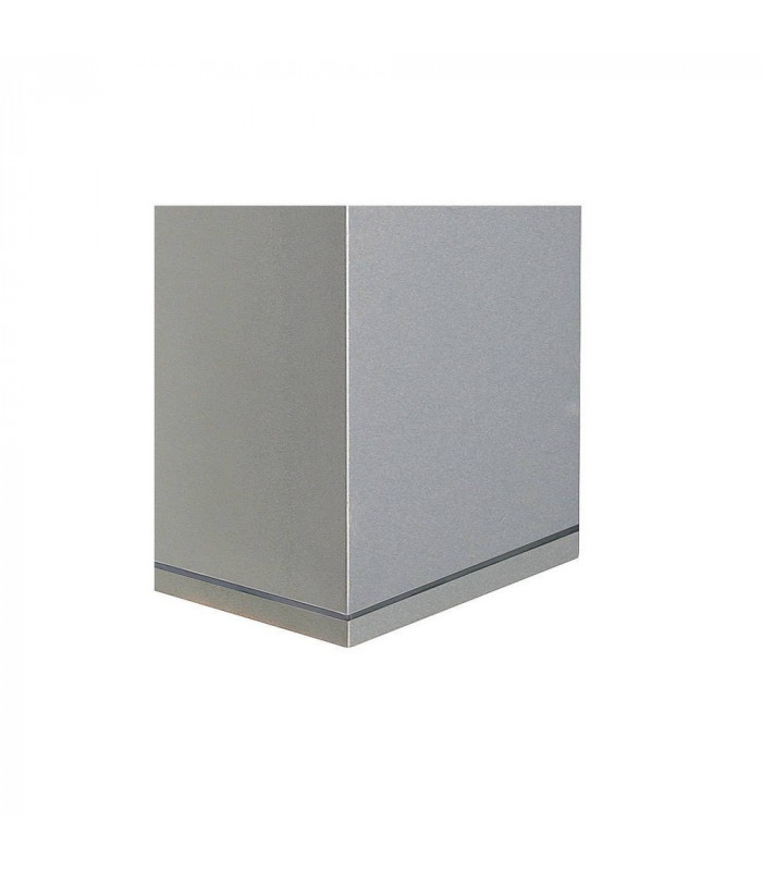 Up Down Square Flush Box Wall Light, Silver-Grey Gu10, IP44