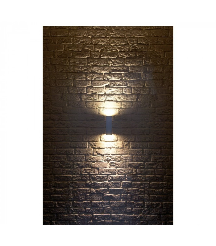 Up Down Square Flush Box Wall Light, Silver-Grey Gu10, IP44