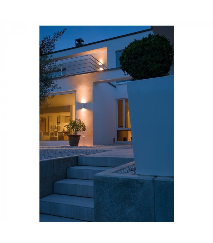 Up Down Square Flush Box Wall Light, Silver-Grey Gu10, IP44