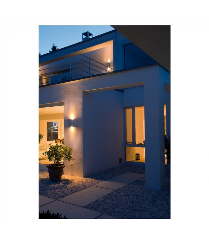 Up Down Square Flush Box Wall Light, Silver-Grey Gu10, IP44
