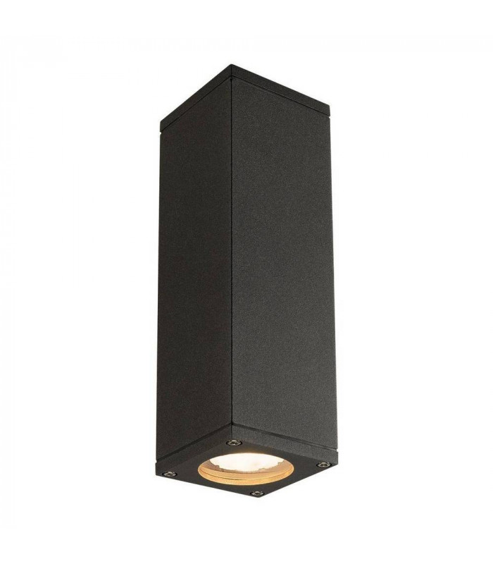 Up Down Square Flush Box Wall Light, Anthracite, Gu10, IP44