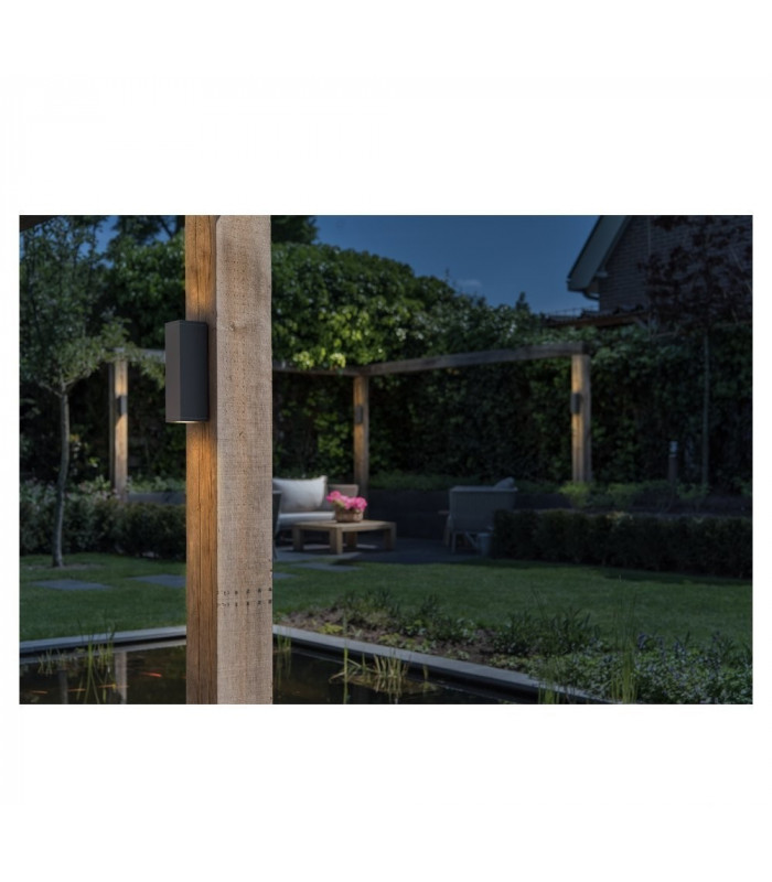 Up Down Square Flush Box Wall Light, Anthracite, Gu10, IP44
