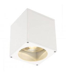 1 Light Outdoor Surface Mounted Ceiling Light, Square, White, Es111, IP44, GU10
