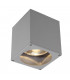 1 Light Outdoor Surface Mounted Ceiling Light, Square, Silver-Grey, Es111, IP44, GU10