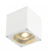 1 Light Outdoor Square Flush Box Wall Light, White, Es111, IP44, GU10