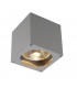 1 Light Outdoor Square Flush Box Wall Light, Silver-Grey, Es111, IP44, GU10