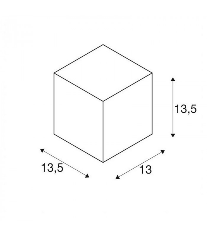 1 Light Outdoor Square Flush Box Wall Light, Silver-Grey, Es111, IP44, GU10