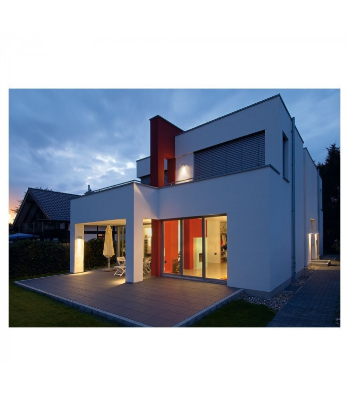 1 Light Outdoor Square Flush Box Wall Light, Silver-Grey, Es111, IP44, GU10