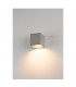 1 Light Outdoor Square Flush Box Wall Light, Silver-Grey, Es111, IP44, GU10