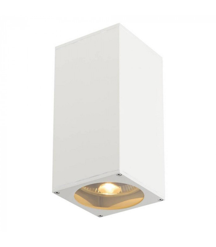 Up Down Outdoor Square Flush Box Wall Light, White, Es111, IP44, GU10