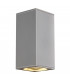 Up Down Outdoor Square Flush Box Wall Light, Silver-Grey, Es111, IP44, GU10