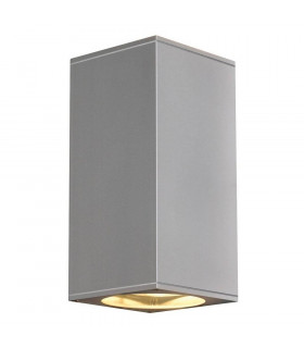 Up Down Outdoor Square Flush Box Wall Light, Silver-Grey, Es111, IP44, GU10