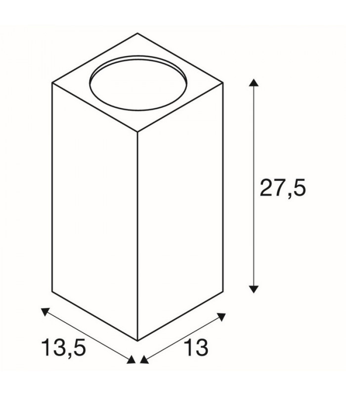 Up Down Outdoor Square Flush Box Wall Light, Silver-Grey, Es111, IP44, GU10