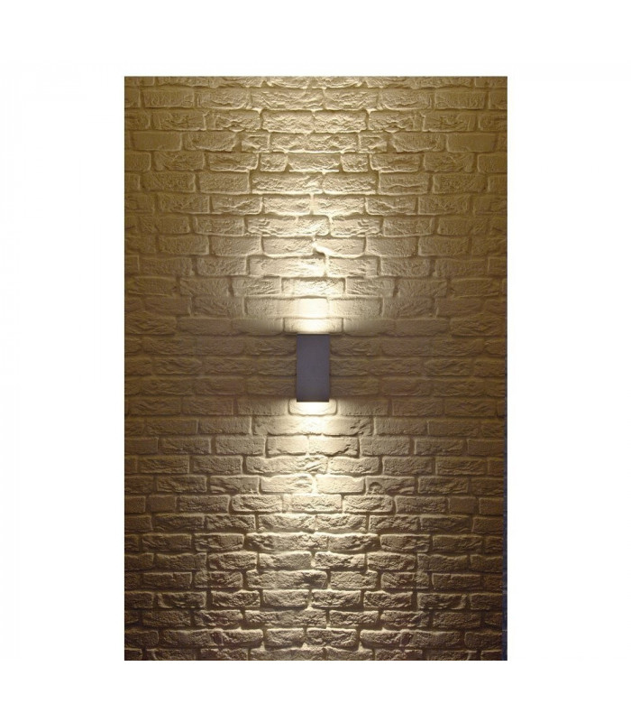Up Down Outdoor Square Flush Box Wall Light, Silver-Grey, Es111, IP44, GU10
