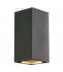 Up Down Outdoor Square Flush Box Wall Light, Anthracite, Es111, IP44, GU10