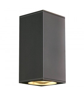 Up Down Outdoor Square Flush Box Wall Light, Anthracite, Es111, IP44, GU10