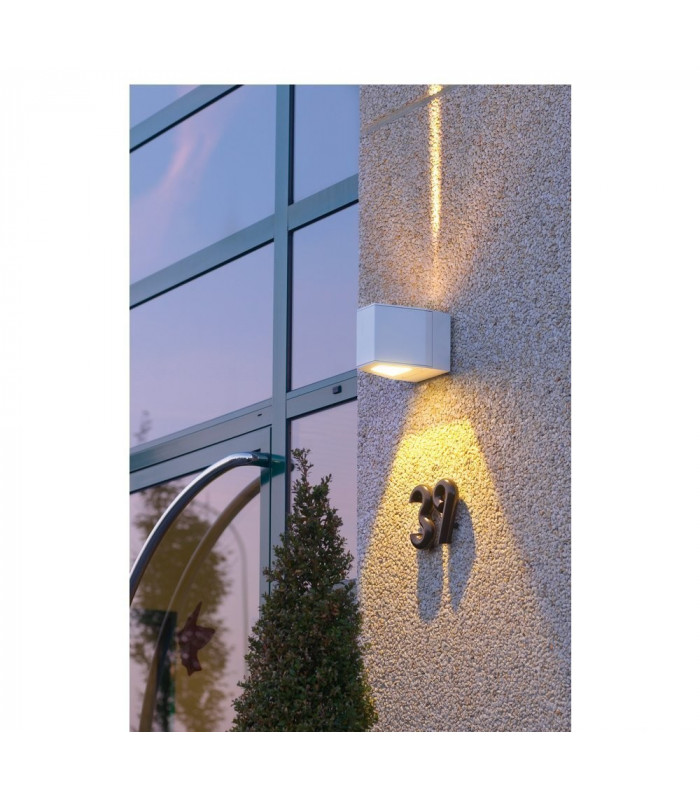 LED Wall Light, Beam Up , Flood Down, Silver-Grey, Ip44