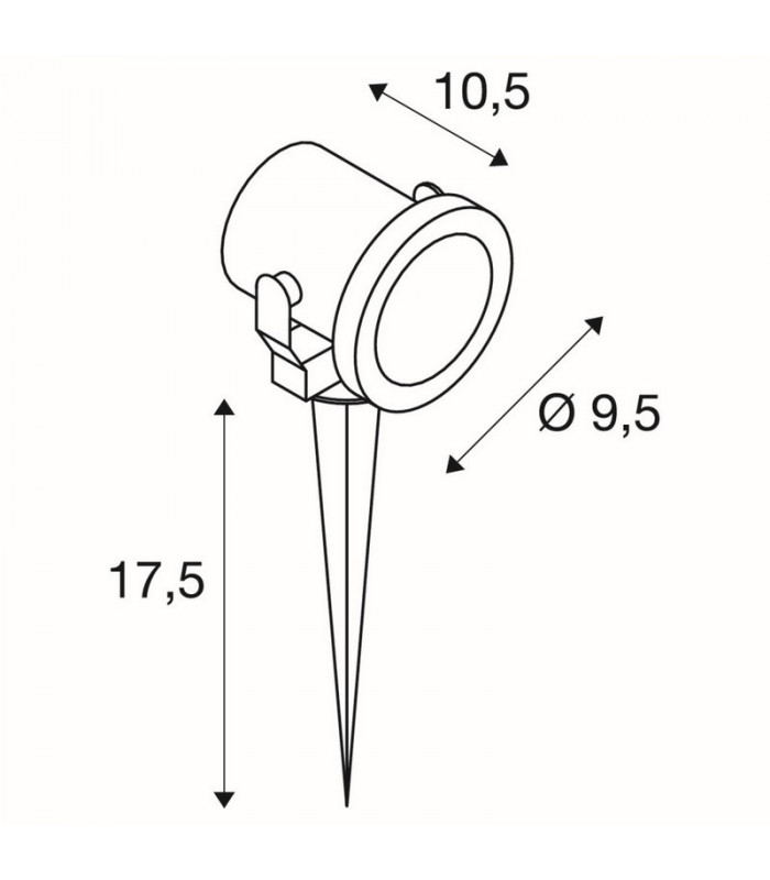 1 Light Spike Stainless Steel, Gu10, Includes 1.5M Lead With Plug, IP55