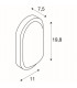 Wall And Ceiling Light, Oval, White, 11W Led, 3000K, Ip44
