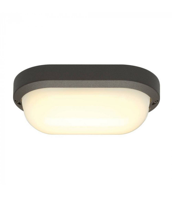 Wall And Ceiling Light, Oval, Anthracite, 11W Led, 3000K, Ip44