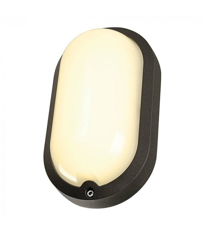 Wall And Ceiling Light, Oval, Anthracite, 22W Led, 3000K, Ip44