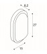 Wall And Ceiling Light, Oval, Anthracite, 22W Led, 3000K, Ip44