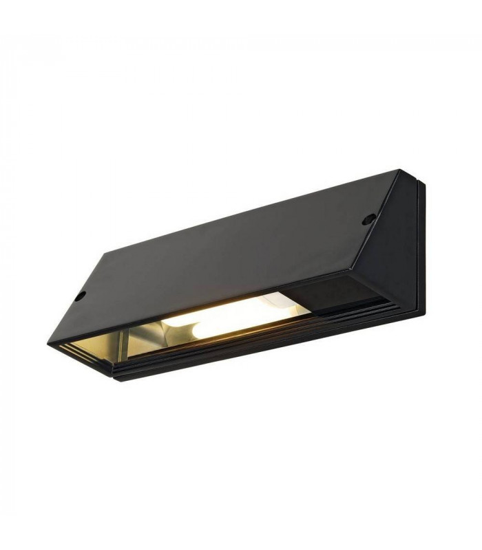 1 Light Square Wall Light, Black, E27, IP44