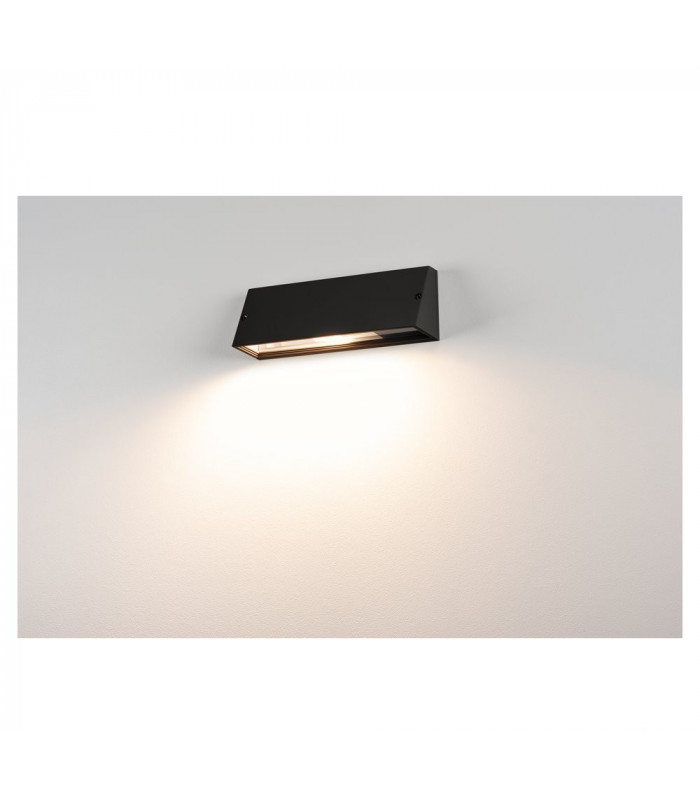 1 Light Square Wall Light, Black, E27, IP44