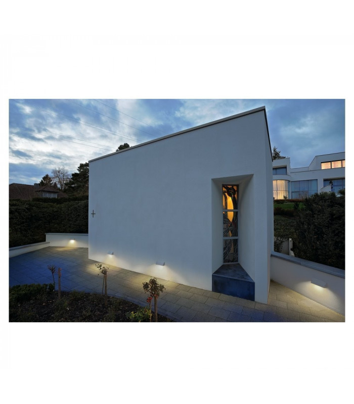 1 Light Square Wall Light, Silver-Grey, E27, IP44