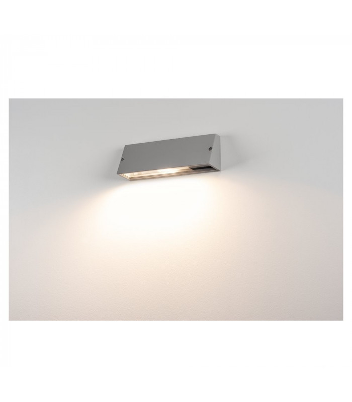1 Light Square Wall Light, Silver-Grey, E27, IP44