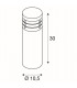 1 Light Vap Slim 30 Bollard Light, Stainless Steel Brushed, E27, IP44