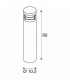1 Light Vap Slim 60 Bollard Light, Stainless Steel Brushed, E27, IP44