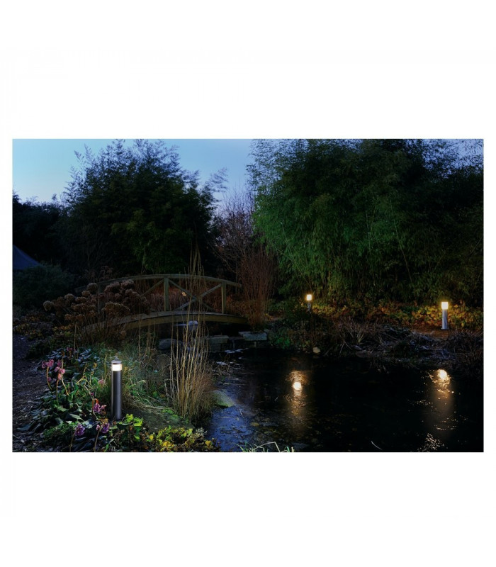 1 Light Vap Slim 60 Bollard Light, Stainless Steel Brushed, E27, IP44
