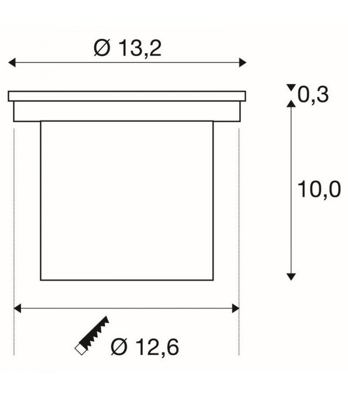 LED Ground Light Fitting, Round, Stainless Steel 316, IP67