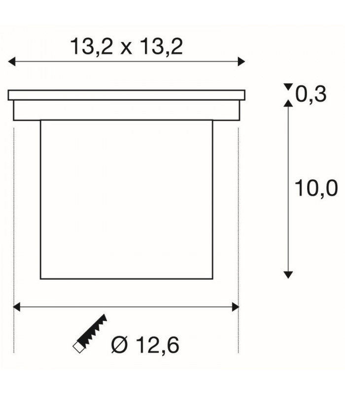 Ground Light Fitting, Square, Stainl Steel 316, Includes 7.7W Led, IP67
