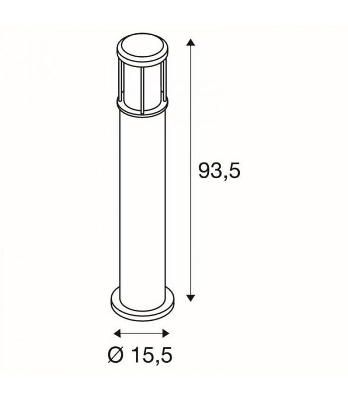 1 Light Otos Glass Bollard Light, Anthracite, E27 Energy Saver, Ip43