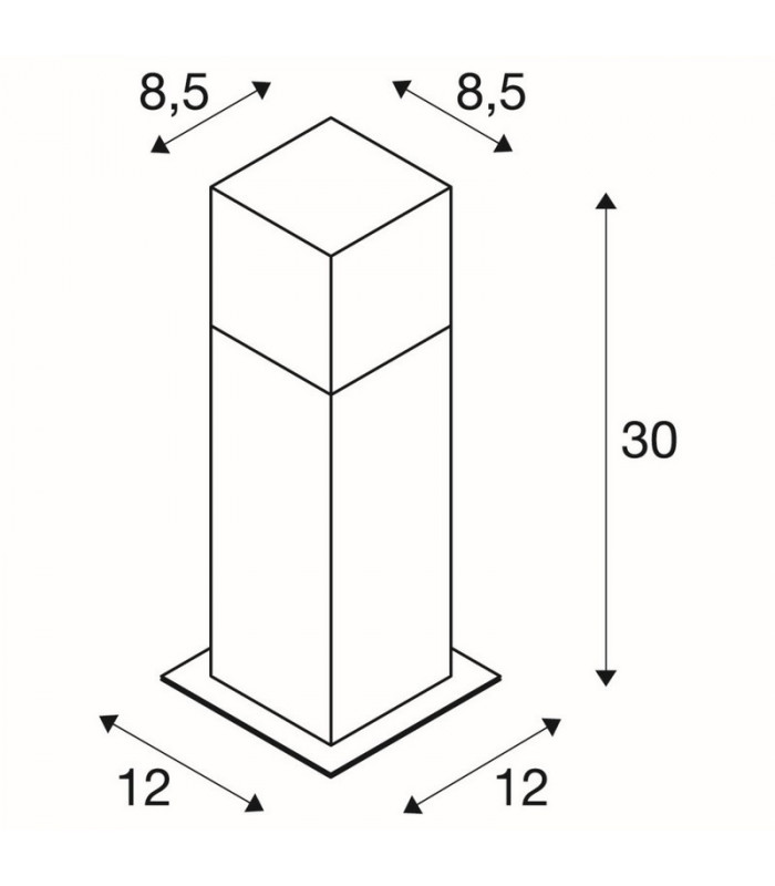 1 Light Grafit Sl 30 Bollard Light, Anthracite, White, E27 Energy Saver, Ip44