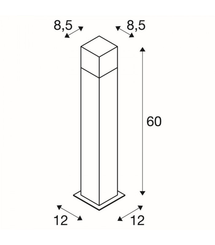 1 Light Grafit Sl 60 Bollard Light, Anthracite, White, E27 Energy Saver, Ip44
