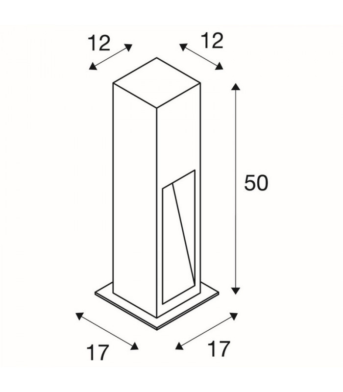 Led 50 Bollard, 50 cm, Stone-Grey, 6W Cob Led, Ip44