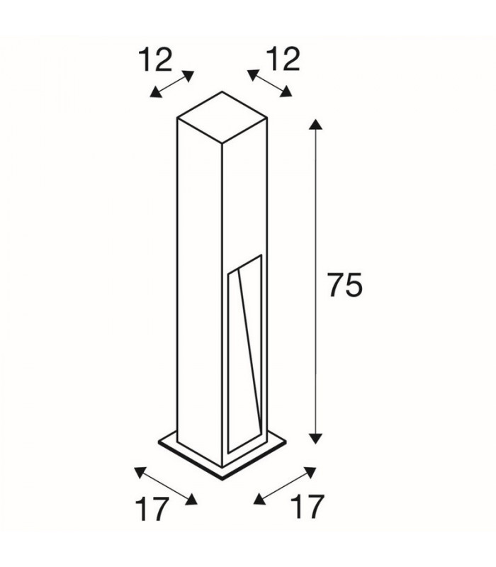 Led 75 Bollard, 75 cm, Stone-Grey, 6W Cob Led, Ip44