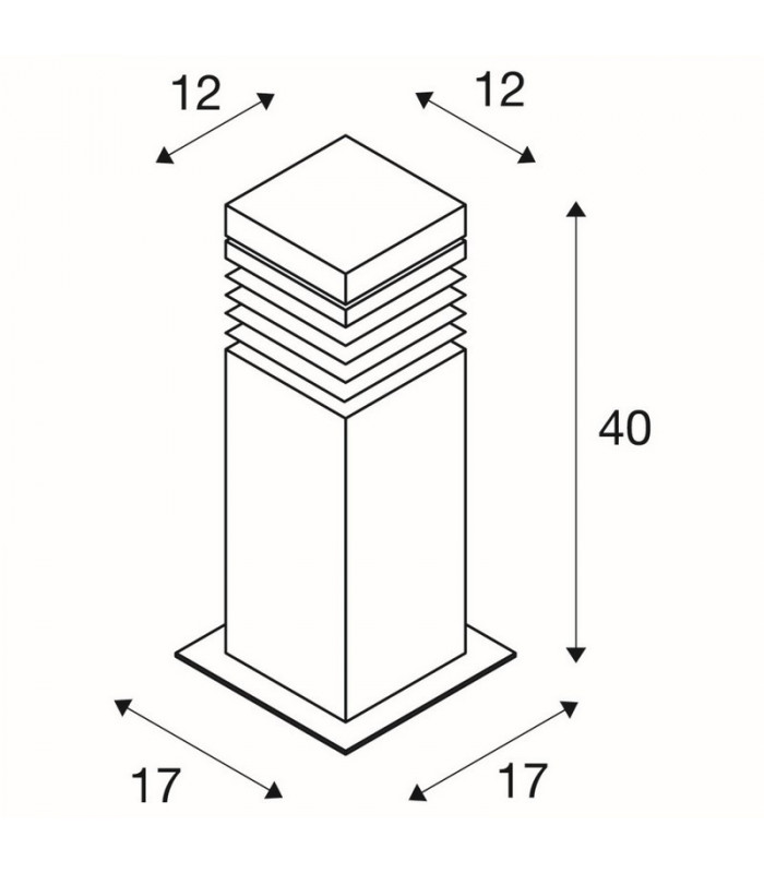1 Light Arrock Granite 40 Bollard Light, Granite, Salt & Pepper, E27, Ip44