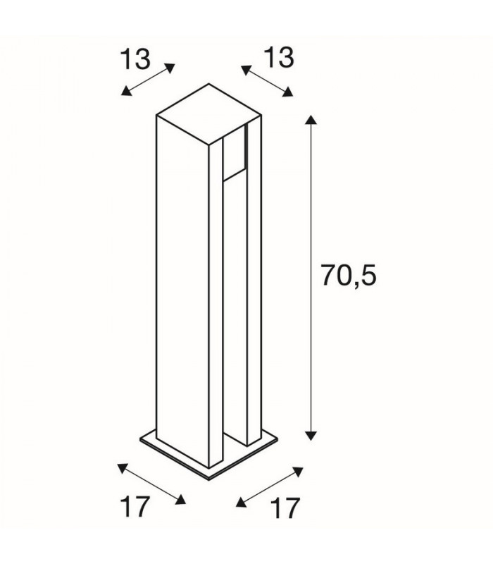 1 Light Square, Granite, Salt & Pepper, Gu10 Led, Ip44